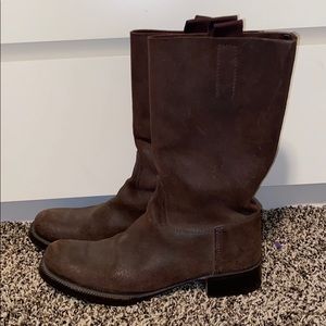 BROWN LEATHER PRADA BOOTS